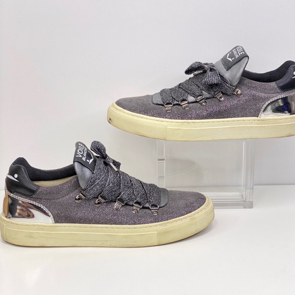 Voile Blanche Donnie Silver Glittered Trainer 37